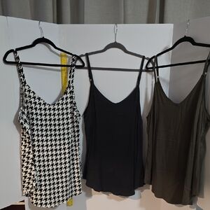 Set Of 3 Torrid Camisoles - Black, White, and Olive Size 16